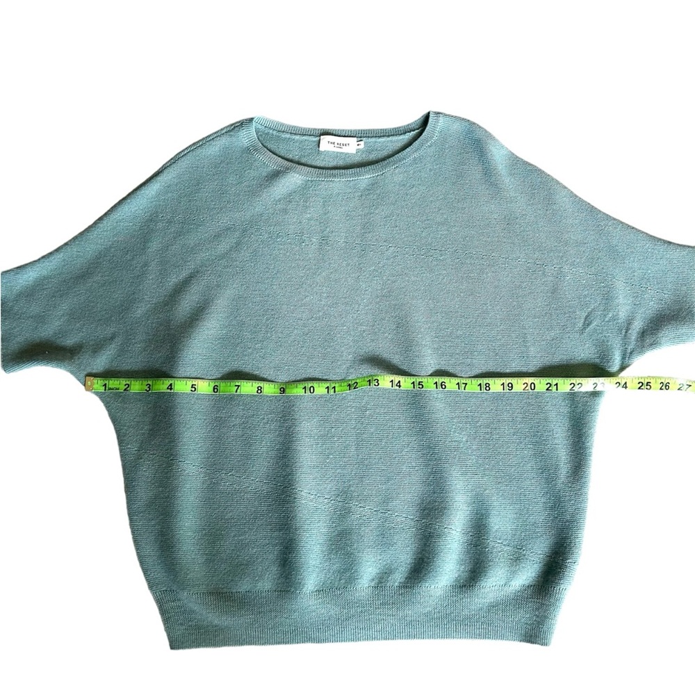 THE RESET R LABEL Essential Pullover Oversized Sweater Size S/M in Teal Blue - Picture 6 of 10